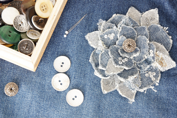 fiore riciclo jeans fai da te