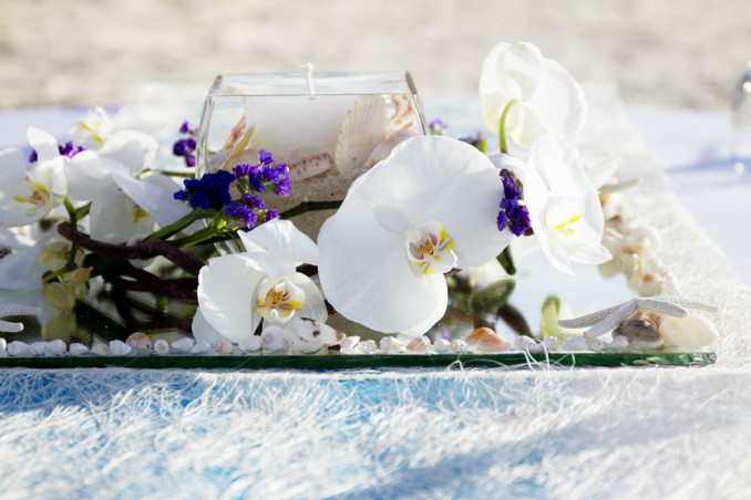 centrotavola, matrimonio, mare